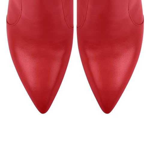 Image of LISHAN Women's Pointed Toe Under the Knee High Boots Stiletto High Heels