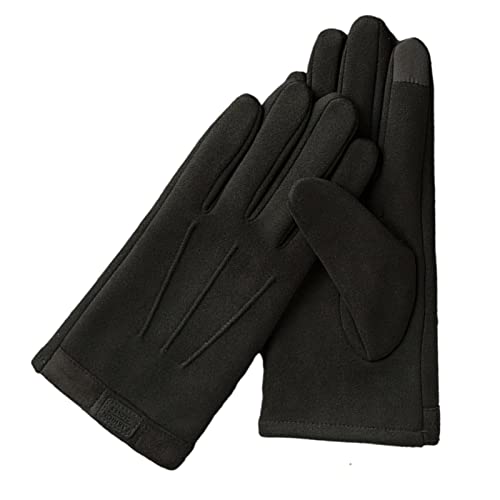 Kaltwetterhandschuhe für Herren, leicht, warm gefüttert, Touchscreen, formeller Winterhandschuh, schwarz, Einheitsgröße Cover