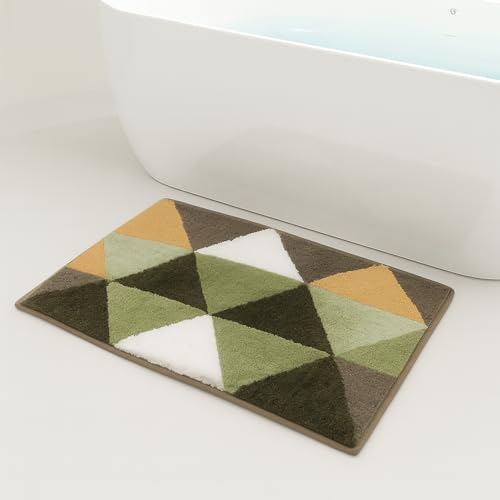 Image of Luxe Home Super Soft Canada Triangle Bath Mat Non-Slip Machine Washable Bathroom Mat for Home, Bedroom and Living Room (40x60 cm) - Pack of 1