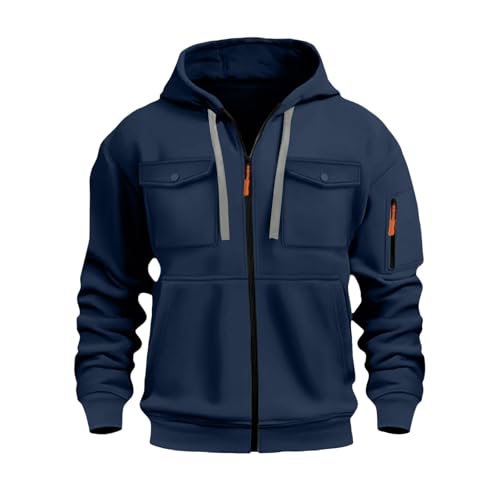 Zip up Hoodies for Men Long Sleeve Oversized Hoodie Casual Loose Hooded Drawstring Workout Jacket with Pockets2