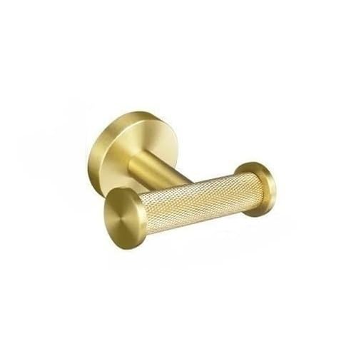 Juego de Accesorios de baño Dorados con toallero, Barra de Toalla, aro, Gancho para Bata, Soporte para Papel higiénico, Acabado Dorado Cepillado, Elegante Kit de Accesorios de baño