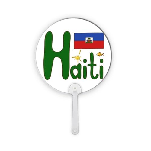 Drapeau Haïti en plastique rond pour ornament mural et buffet de fête