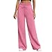 Womens Sweatpants Casual Wide Leg Baggy Y2K Pants High Waisted Drawstring Palazzo Joggers Fashion Outfits Clothes with Pockets 2025 Trousers Athletic Straight Flared Joggers with Pockets Pink