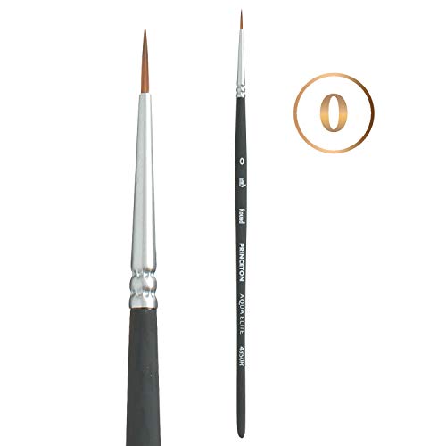 Aqua Elite, Series 4850, Synthetic Kolinsky Watercolor Paint Brush,Round, 0