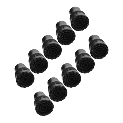 Hohopeti 10個拐杖防滑脚? 耐摩耗滑り止め杖先キャップ 転倒防止設計 高耐久ゴム製交換用杖先 歩行補助用補修パーツ