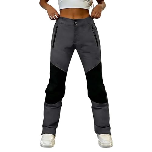 Generisch Pantalones de senderismo para mujer, impermeables, resistentes al viento, transpirables, pantalones de trekking, pantalones funcionales con bolsillos, ropa de senderismo, montañismo, camping