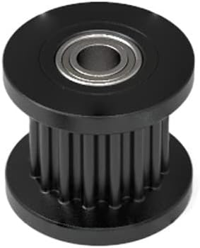 20 Teeth 2GT Idler Pulley Bore 5mm For Width=9/10mm GT2 2M Belt 20T 20 Teeth GT2 Passive Pulley With Bearing 20-2GT(5mm With Teeth,Width 10mm-Black)
