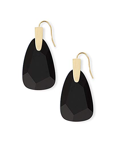 Kendra Scott Marty Drop Earrings in Black Opaque Glass, 14k Gold-Plated