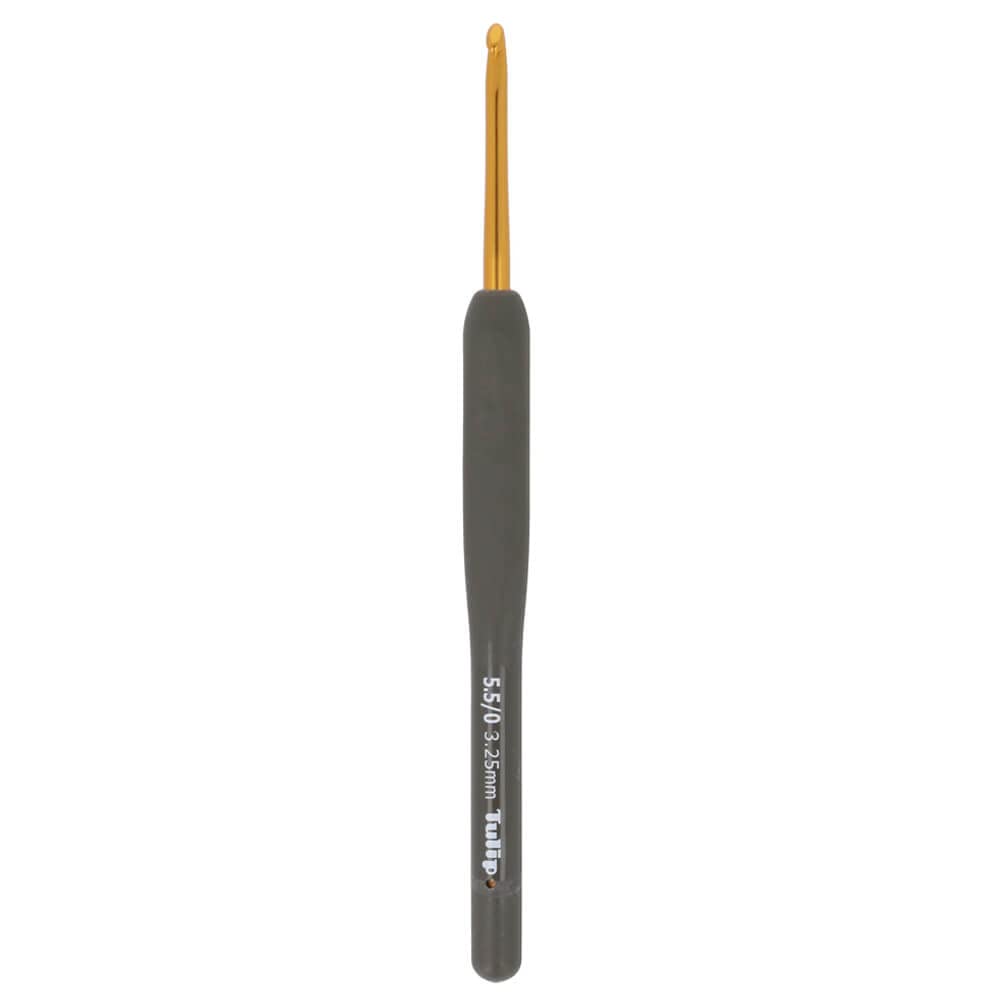 TulipTulip Soft Grip Aluminium (3.25mm) Crochet Hook - 1 Unit, Black, Gold