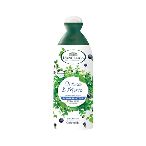 L'Angelica Officinalis, Shampoo Seboregolatore, Ortica e Mirto, Per Capelli e Cute Grassa, Rende i Capelli Forti e Luminosi, Senza Parabeni e Siliconi, 250ml