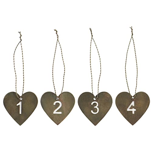 IB Laursen Pendentif 1-4 marron Avent Couronne Métal Coeur Noël Numéros Fil Cover