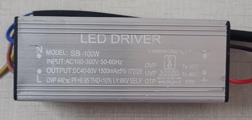 Image of 3 Quantity LED Street /Flood Light Repair, 100 Watt 3000mA, Input: AC 230V, Output: DC 24-40V, IP66 And 6KV Surge,OVP,UVP,OTP Protection (Pack of 3)