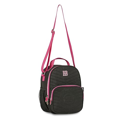 Kit Mochila Rodas, Estojo e Lancheira Rebecca Bonbon Matelassê Preta- Clio Style