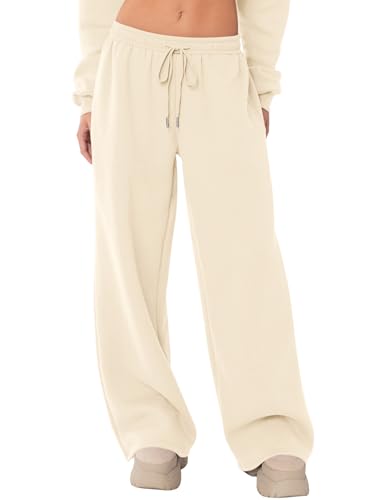 Amazon.com: LOMON Women's Sweatpants Wide Leg Fleece Lined Sweat