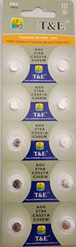 Preisvergleich Produktbild 10x AG 0 Uhrenbatterie 379 521 für Damenuhr