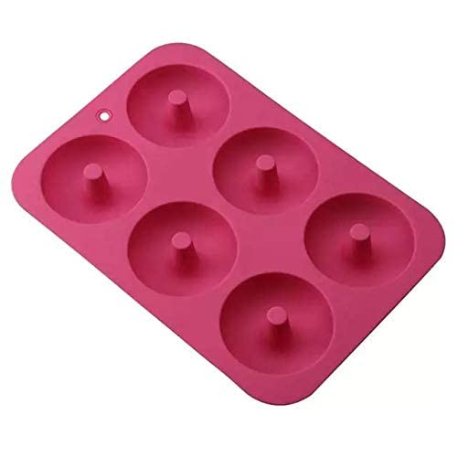 Folca® 1 Pc 6 Cavity Doughnut Silicone Mould for Handmade Soap, Cake, Jelly, Pudding, Chocolate, Dessert etc (6 Cavity Doughnut Mould)