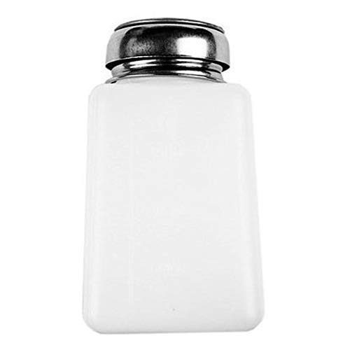 Preisvergleich Produktbild Namgiy Nagelflaschen Reise-Pumpspender, Kunststoff, flüssig, klar, Flasche für Nagellackentferner, Shampoo weiß Metallkopf 200ml