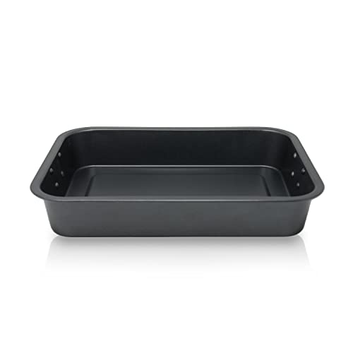 KRÜGER Grill- und Auflaufform Carbon-Stahl - Auflaufform mit Antihaft-Versiegelung - backofenfest bis 240°C - ideal für Braten, Hähnchen, Kartoffeln, Lasagne & zum Überbacken (32 x 22 x 6,5 cm)