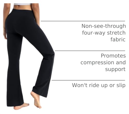 Image of BUBBLELIME 29 inch /31 inch /33 inch /35 inch /37 inch 3 Styles Women's High Waist Bootcut Yoga Pants Basic /Side Pockets Tummy Control Workout Flared