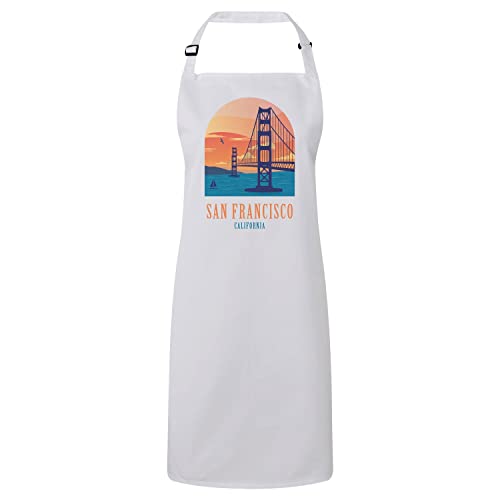 Tablier cuisine blanc illustration San Francisco California pont Golden Gate Etats Unis