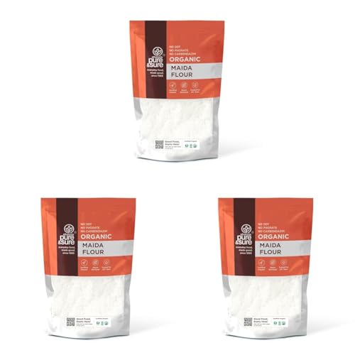 Image of Pure & Sure Organic Maida 1 Kg (Pack of 3)| 100% Natural Whole Wheat Maida Flour | No Preservatives & No Additives | Rich in Taste