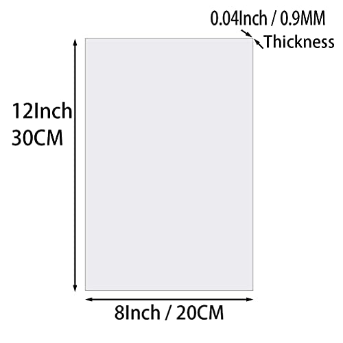 Image of 4 Clear Acrylic Sheets, 8x12 inch, inchTransparent Acrylic Plexiglass, Lucite, 0.04 inch Thick, for Signs, Crafts