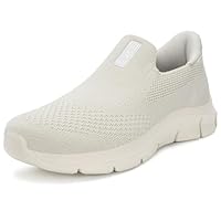 ZUSERIS Sneaker Slips in Donna Scarpe da Camminata Uomo Casual da Ginnastica Corsa Sportive Passeggio Knit Beige 36