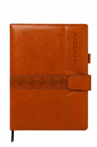 Image of 2027 Diary with Dates, 2027 Daily Planner Full Page Per Day with Monthly Calendar, New Year Diary 2027 80 GSM Size B5 25x17cm, 365 Days Aesthetic Book & Daily Notebook - Wood Grey