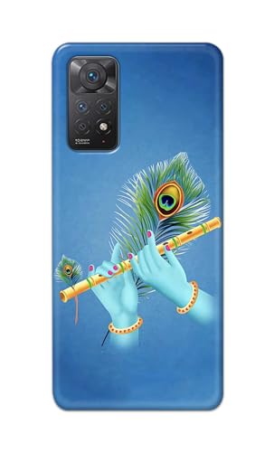 Image of PRINTFIDAA Printed Hard Back Cover Case for Mi Redmi Note 11 Pro 4G | 5G Back Cover (Flute in Krishna Hands) -112