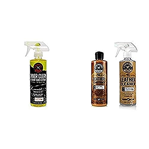 Chemical Guys SPI_663_16 InnerClean Interior Quick Detailer and Protectant (16 oz) and Chemical Guys SPI_109_16 Leather Cleaner and Conditioner Complete Leather Care Kit (16 oz) (2 Items) Bundle