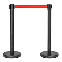 Absperrständer Personenleitsystem 3 Meter, Absperrpfosten, 2 Stück Absperrpfosten Abgrenzungspfosten, Ausziehbare Barriere