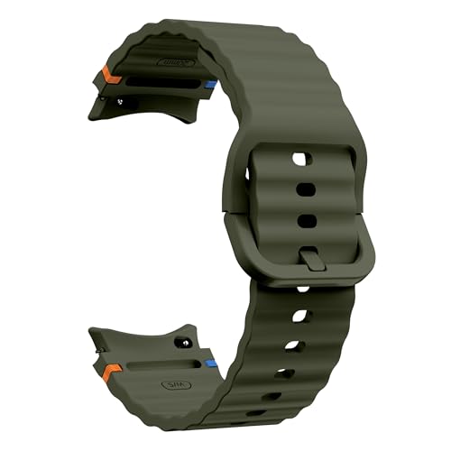Image of WRIGSS Silicone Strap Compatible with Samsung Galaxy Watch 7 6 5 4 FE Original Style Wavy Smart Watch Straps For Men Women, 40mm 44mm Standard & Classic