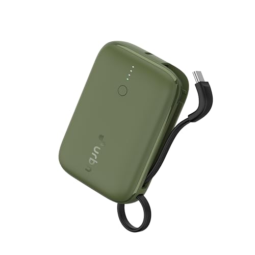 Image of URBN 10000 mAh Nano Link Power Bank with in-Built USB-C Cable| 22.5W Fast Charging | Type C PD (Input& Output) | Made in India | Two Way Fast Charge | for iPhone, Android & More (Camo)