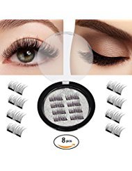 New Magnetic False Eyelashes-Ultra Thin 3D Fiber Reusable Best Fake Lashes Extension for Natural Look,Perfect for Deep Set Eyes & Round Eyes 2 Pairs