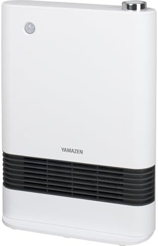 （19:30時点） [山善] セラミックヒーター 人感センサー 1200W 小型 速暖 出力2段階切替 転倒オフスイッチ 足元 トイレ 脱衣所 ホワイト DSF-TL12(W)