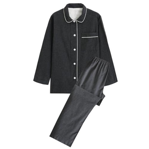 Pyjama d'hiver 2 pièces chaud et respirant en coton doux pour homme et femme