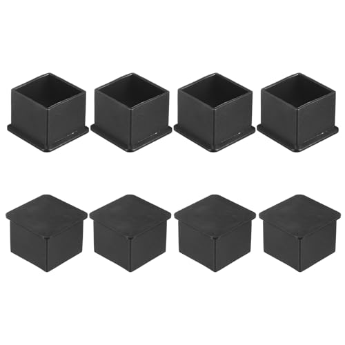 Image of M METERXITY 8-Pack Square Chair Leg Caps, 1.2 inch (30mm) PVC Chair Leg Floor Protectors for Chairs /Table /Bed, Furniture Feet Covers Cups Non-Slip End Tips