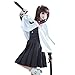 Moalioi Kanao Cosplay Costume White Cloak Clothes Halloween Party Robe Shawl Kimono Uniform Full Set With Wig (Kanao, L)
