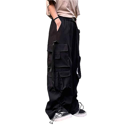 BXCNCKD Retro Casual Pants, Harajuku, Oversized Work Clothes, Multiple Pockets, Straight Leg Pants for Men and Women