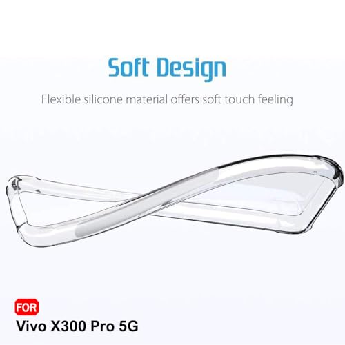 Image of TheGiftKart Crystal Clear Back Cover Case for Vivo X300 Pro 5G | Shockproof Soft TPU Case | Cushioned Edges for Ultimate Protection Back Cover Case for Vivo X300 Pro 5G (TPU, Transparent)