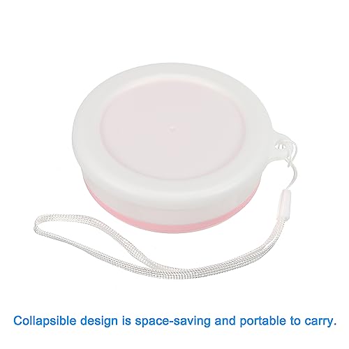 PATIKIL Collapsible Cup, 200mL Travel Folding Cup Silicone Portable Drinking Cup for Camping Hiking Outdoors Pink - Image 3