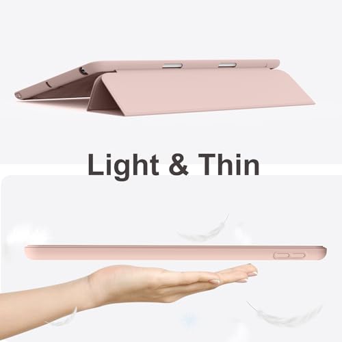Image of Case for iPad 9th Generation 2021 / iPad 8th Gen 2020 /iPad Cover 7th Generation 2019, Silicone Case with Pencil Holder for iPad 9 /8 /7 10.2 inch, Auto Sleep /Wake, Pink