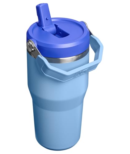 Image of STANLEY IceFlow 2.0 Flip Straw Tumbler with Handle 20 oz | Twist On Lid and Flip Up Straw | Leakproof Water Bottle | Insulated Stainless Steel | BPA-Free | Blue Sky