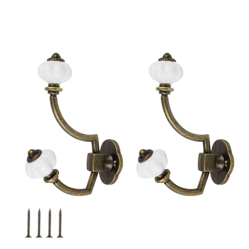 LWLWA Patere Vintage 2 Pièces, Alliage D'aluminium Patere avec Vis, Patere Murale Aspect Antique, Gain Place, Convient pour Salon Intégré, Salle Bain,...