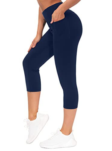 THE GYM PEOPLE Tummy Control Workout Leggings with Pockets High Waist Athletic Yoga Pants for Women Running, Fitness