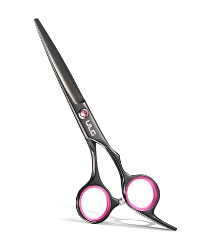 Ciseaux de coiffure ULG, ciseaux de coiffure professionnels 16,5 cm pour droitiers, lame de rasoir, ciseaux de barbier, ciseaux de salon en acier inoxydable...