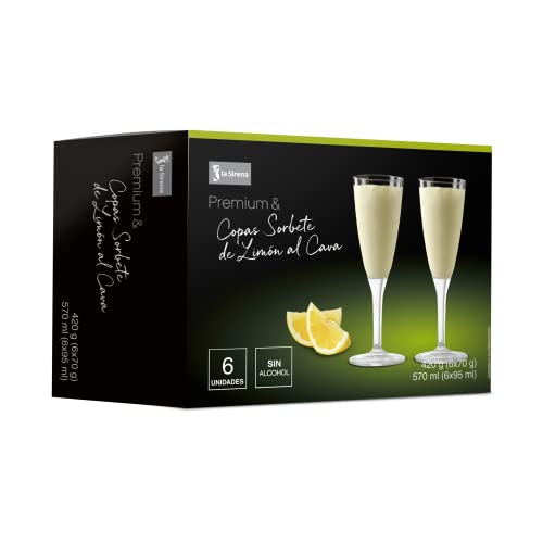 La Sirena Copas de Sorbete de Limón al Cava premium, 6x95ml (Congelado)