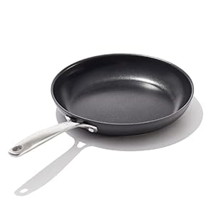 OXO Good Grips Pro 10″ Frying Pan Skillet, 3-Layered German Engineered Nonstick Coating, Stainless Steel Handle, Dishwasher Safe, Oven Safe, Black