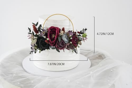 Decoración con Corona de Flores Artificiales Rustic Burgundy miniatura 6