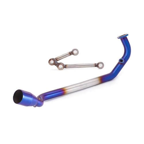Pot d'échappement moto KRV180 silencieux bleu avec raccord 51 mm collecteur avant